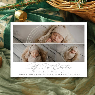 Élégant mon premier Faire-part photo bébé de Noël