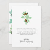 Elégant Monarch Butterfly Mariage Carte de remerci (Devant / Derrière)