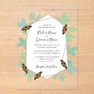 Elegant Monarch Butterfly Wedding Invitations Acryl Uitnodigingen