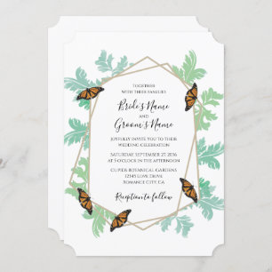 Elegant Monarch Butterfly Wedding Invitations Kaart