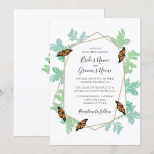Elegant Monarch Butterfly Wedding Invitations Kaart