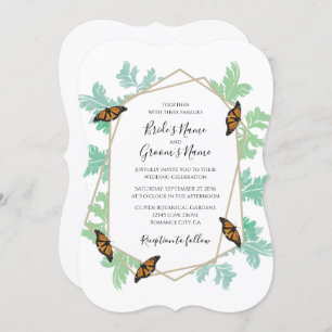 Elegant Monarch Butterfly Wedding Invitations Kaart