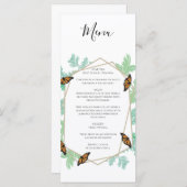 Elegant Monarch Butterfly Wedding Menu (Voorkant / Achterkant)