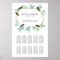 Elegant Monarch Butterfly Wedding Seding Chart