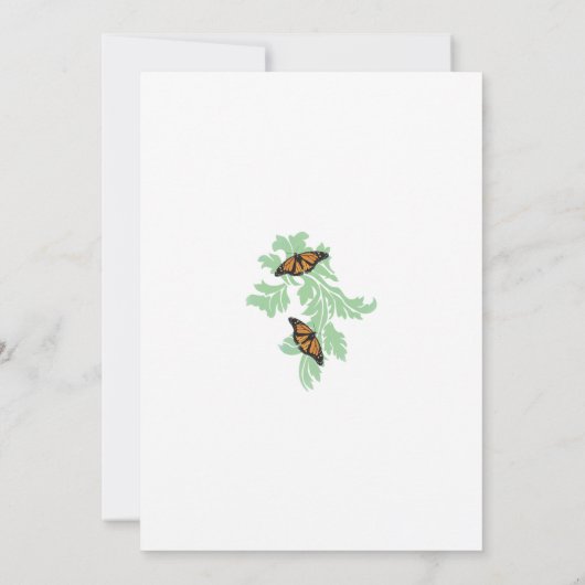 Elégant Monarque Papillon Mariage Invitations (Dos)