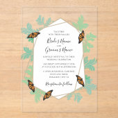 Elégant Monarque Papillon Mariage Invitations (Recto)