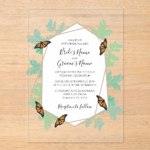 Elégant Monarque Papillon Mariage Invitations