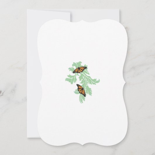 Elégant Monarque Papillon Mariage Invitations (Dos)