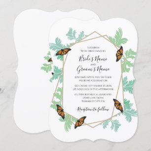 Elégant Monarque Papillon Mariage Invitations