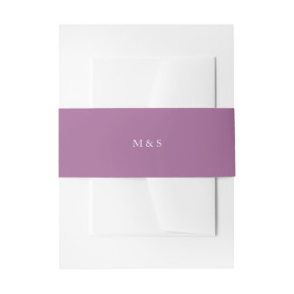 Elegant monochromatisch pastel paars gepersonalise uitnodigingen wikkel