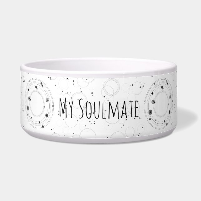 Elegant monochromatisch universum voerbakje (Voorkant)