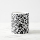 Elegant Monochrome Floral Batik Mug Coffee Cup (Centre)