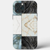 Elegant monochrome marmer patroon modern esthetisc Case-Mate iPhone case (Achterkant)