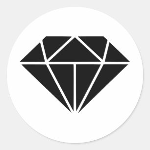 Elegant monochroom diamantontwerp ronde sticker