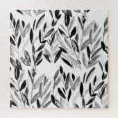 Elegant monochroom: natuurlijk bladeren patroon legpuzzel (Verticaal)