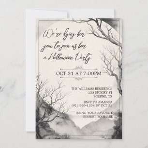Elegant monochroom volwassenen Halloween Kaart