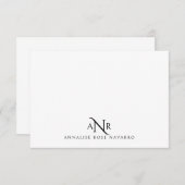 Elegant Monogram 3 Initial Name Notitiekaartje (Voorkant / Achterkant)