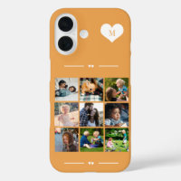 Elegant monogram 9 foto collage sinaasappel