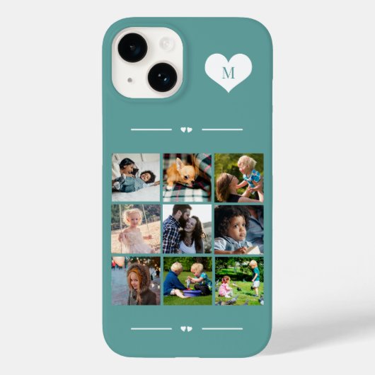 Elegant monogram 9 fotocollage Case-Mate iPhone case (Achterkant)