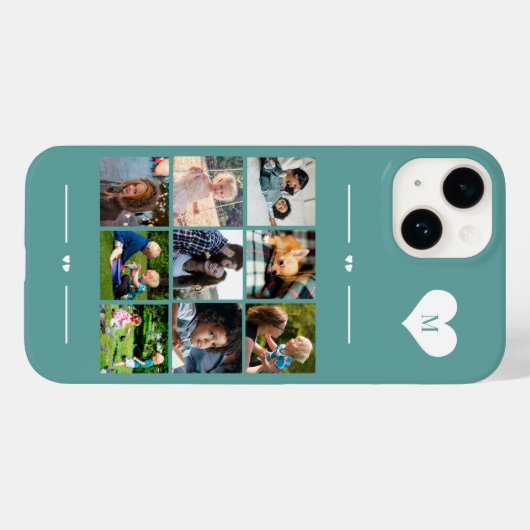 Elegant monogram 9 fotocollage Case-Mate iPhone case (Achterkant (horizontaal))
