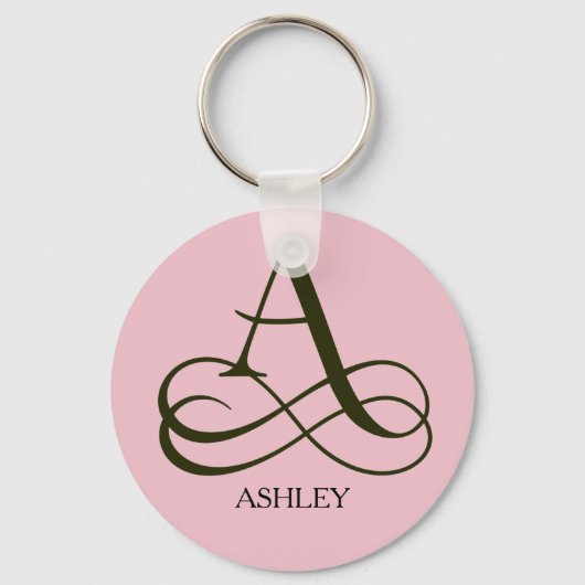 Elegant Monogram A Sleutelhanger (Voorkant)