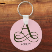 Elegant Monogram A Sleutelhanger (Voorkant)