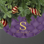 Elegant Monogram Aangepast Paars kerstfeest Kerstboom Rok