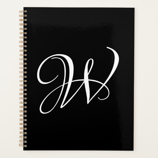 Elegant monogram aangepaste script kalligrafie ini planner (Voorkant)