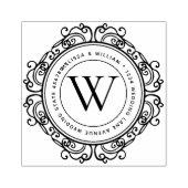 Elegant Monogram Adres Bruiloft Rubberstempel (Afrduk)