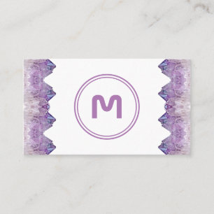 Elegant monogram amethyst twee tonus violet gems b visitekaartje