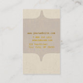 Elegant Monogram Antiek Retro  Gold Visitekaartje (Achterkant)