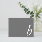 Elegant Monogram B Zwart-wit Kaart (Staand voorkant)