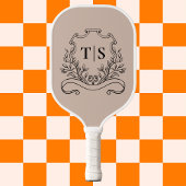 Elegant Monogram Beige Custom Classic Pickleball Paddle