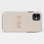 Elegant Monogram Beige Gold Script Name Case-Mate iPhone Case (Achterkant (horizontaal))