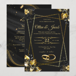 Elegant Monogram Bewerkbaar Zwart Smoking Gouden K Kaart