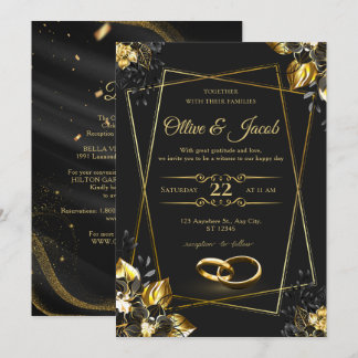 Elegant Monogram Bewerkbaar Zwart Smoking Gouden K Kaart