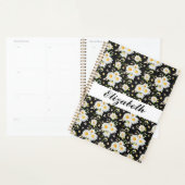 Elegant Monogram Black en White Daisy Pattern Planner (Display)