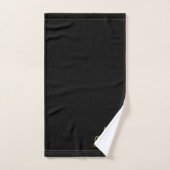 Élégant Monogram Black Gold Nom de script (Serviette à main)