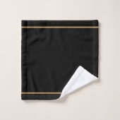 Élégant Monogram Black Gold Nom de script (Gant de toilette)