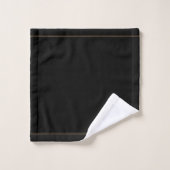Elegant Monogram Black Gold Script Name Bad Handdoek (Wasdoekje)