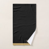 Elegant Monogram Black Gold Script Name Bad Handdoek (Handdoek)