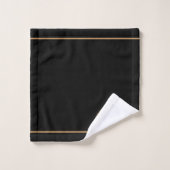 Elegant Monogram Black Gold Script Name Bad Handdoek (Wasdoekje)