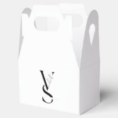 Elegant Monogram Black & White Favor Box Bedankdoosjes (Geopend)