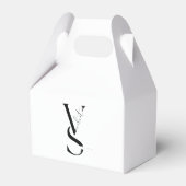 Elegant Monogram Black & White Favor Box  Bedankdoosjes (Voorkant Zijde)