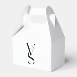 Elegant Monogram Black & White Favor Box  Bedankdoosjes