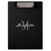 Elegant Monogram Black White, gepersonaliseerd Klembord (Voorkant)
