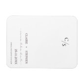 Elegant Monogram Black White Wedding Save the Date Magneet (Horizontaal)