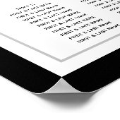 Elegant Monogram Black White Wedding Seding Chart Poster (Hoek)