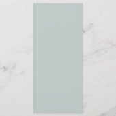 Elegant Monogram Blad Wijze Groene Bruiloft Menu (Achterkant)