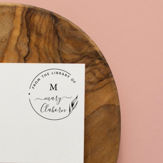 Elegant monogram bladeren uit de bibliotheek van 	rubberstempel
